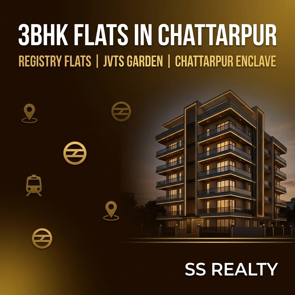 Ready-to-Move 3 BHK Flat Near Guruji Ashram - Chattarpur