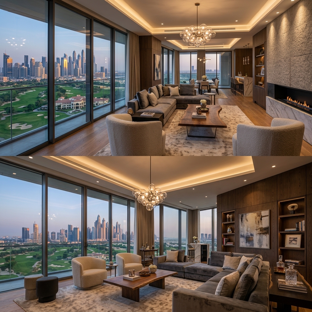 Ultra luxury modern penthouse interior in Gurgaon at The Dahlias