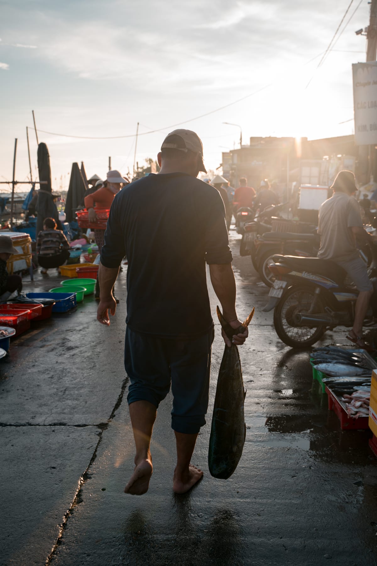 A man walks with his catch — Pete Walls