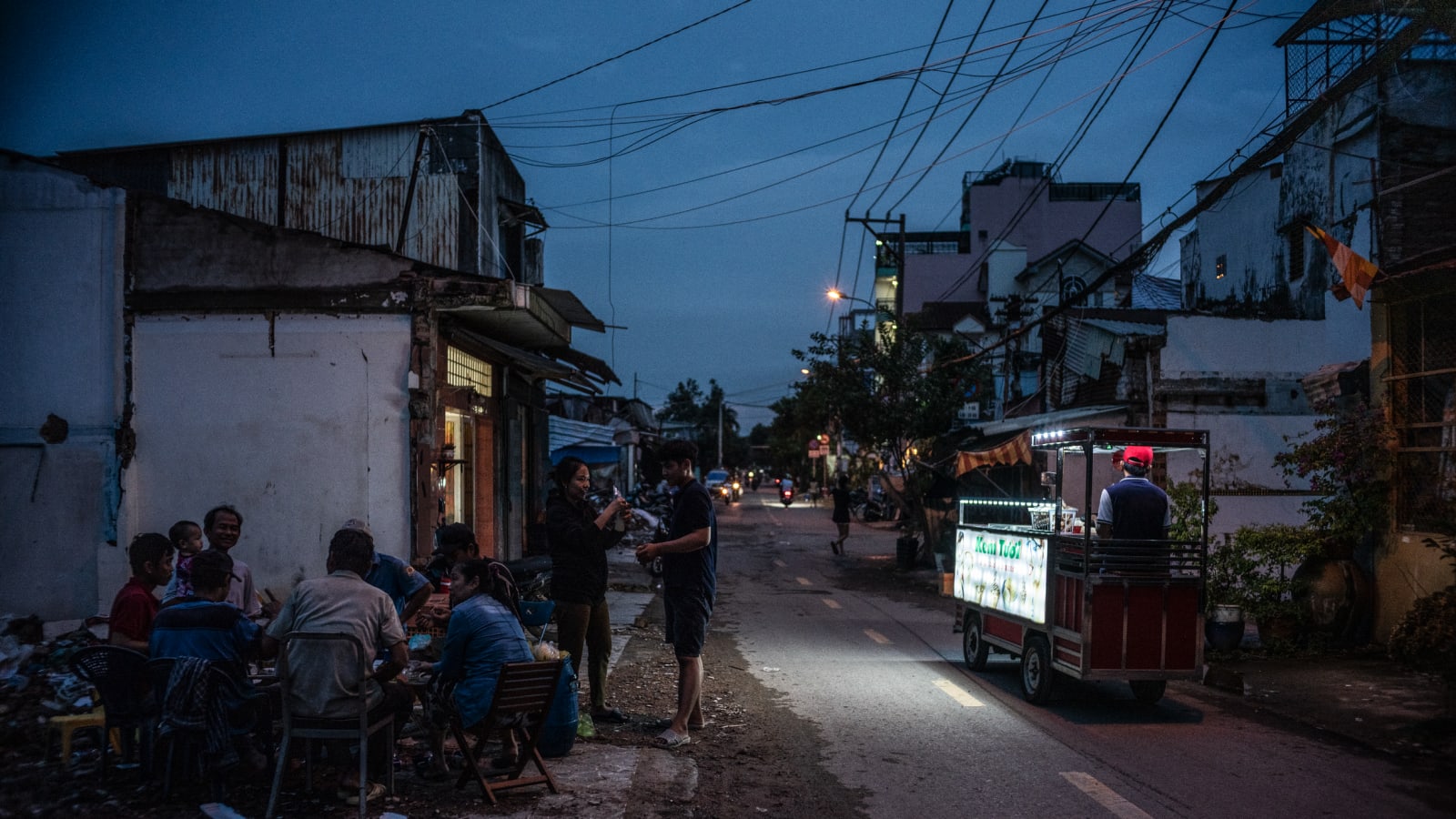 Saigon District 4 at dusk, photographed by Alexandre Garel