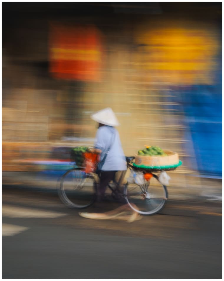 fruit vendor bicycle motion — Jimmy Ky