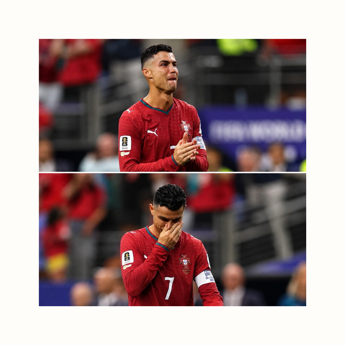 Cristiano Ronaldo menangis usai pertandingan