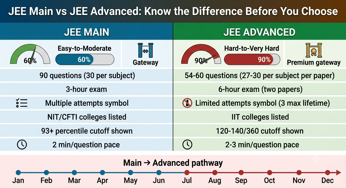 JEE Main vs JEE Advanced: Understanding the Difference