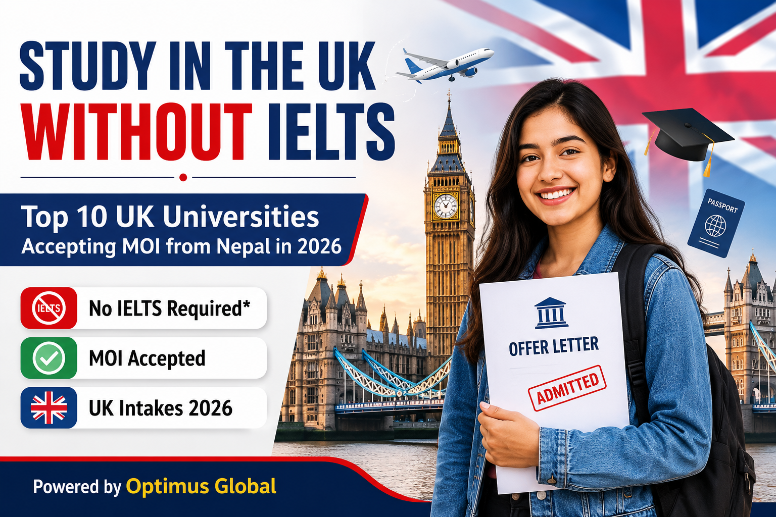 Study in the UK Without IELTS: Top 10 Universities Accepting MOI from Nepal in 2026