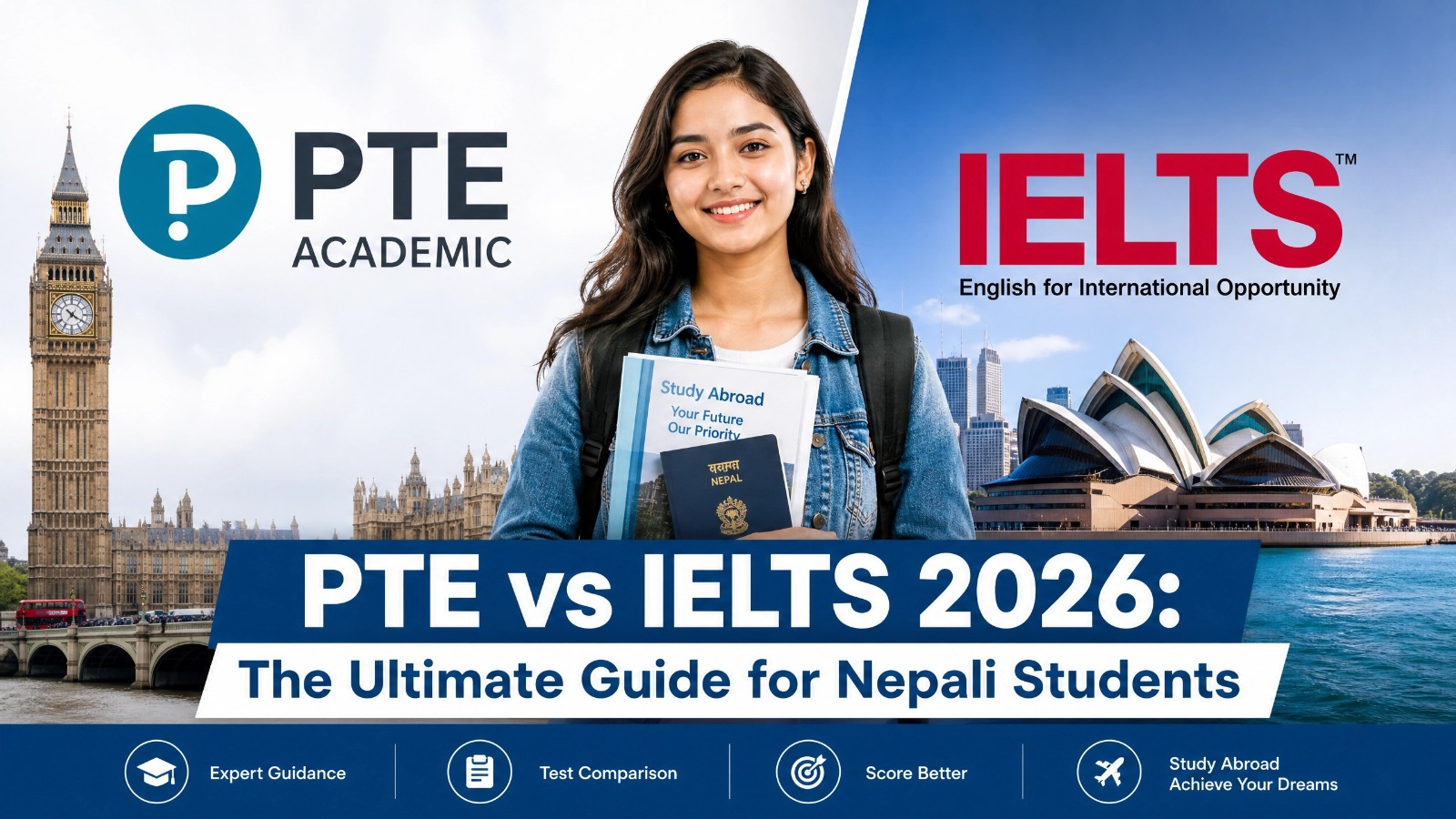 PTE vs IELTS: Which English Test Should You Choose in 2026? (Complete Guide for Nepali Students)