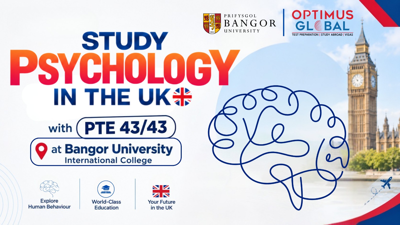 Study Psychology in the UK with PTE 43/43: November Intake at Bangor University International College