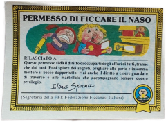 retro PERMESSO DI FICCARE IL NASO — Sgorbions serie 1