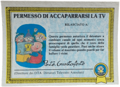 retro PERMESSO DI ACCAPARRARSI LA TV — Sgorbions serie 1