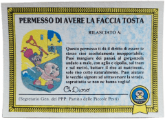 retro PERMESSO DI AVERE LA FACCIA TOSTA — Sgorbions serie 1