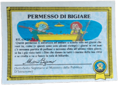 retro PERMESSO DI BIGIARE — Sgorbions serie 1