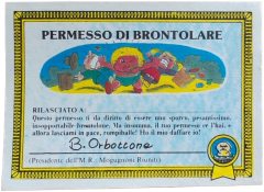 retro PERMESSO DI BRONTOLARE — Sgorbions serie 1