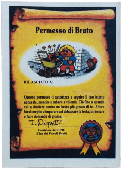 retro PERMESSO DI BRUTO — Sgorbions serie 1