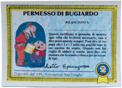 retro PERMESSO DI BUGIARDO — Sgorbions serie 1