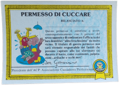 retro PERMESSO DI CUCCARE — Sgorbions serie 1