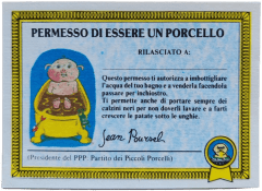 retro PERMESSO DI ESSERE UN PORCELLO — Sgorbions serie 1