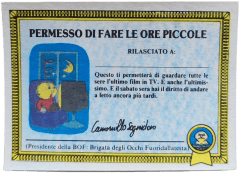 retro PERMESSO DI FARE LE ORE PICCOLE — Sgorbions serie 1