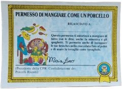 retro PERMESSO DI MANGIARE COME UN PORCELLO — Sgorbions serie 1