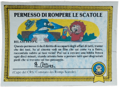 retro PERMESSO DI ROMPERE LE SCATOLE — Sgorbions serie 1