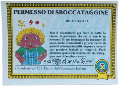 retro PERMESSO DI SBOCCATAGGINE — Sgorbions serie 1