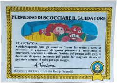 retro PERMESSO DI SCOCCIARE IL GUIDATORE — Sgorbions serie 1
