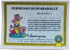 retro PERMESSO DI SPARABALLE — Sgorbions serie 1