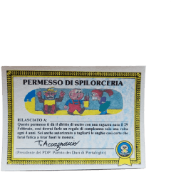 retro PERMESSO DI SPILORCERIA — Sgorbions serie 1