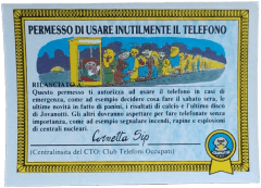 retro PERMESSO DI USARE INUTILMENTE IL TELEFONO — Sgorbions serie 1