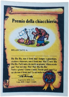 retro PREMIO DELLA CHIACCHIERA — Sgorbions serie 1