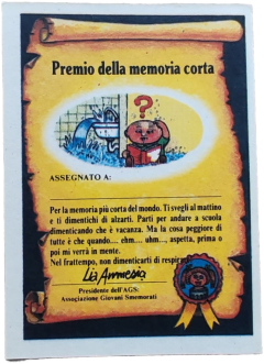 retro PREMIO DELLA MEMORIA CORTA — Sgorbions serie 1