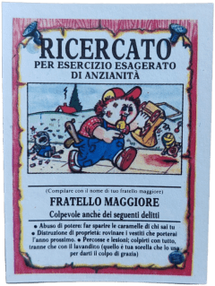 retro RICERCATO PER ESERCIZIO ESAGERATO DI ANZIANITÀ — Sgorbions serie 1