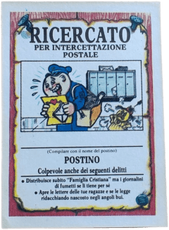 retro RICERCATO PER INTERCETTAZIONE POSTALE — Sgorbions serie 1