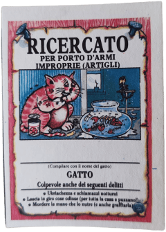 retro RICERCATO PER PORTO D'ARMI IMPROPRIE (ARTIGLI) — Sgorbions serie 1