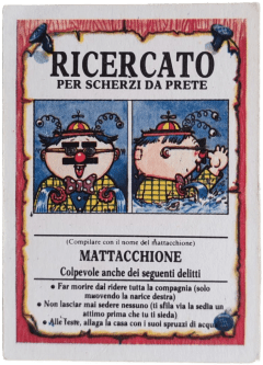 retro RICERCATO PER SCHERZI DA PRETE — Sgorbions serie 1