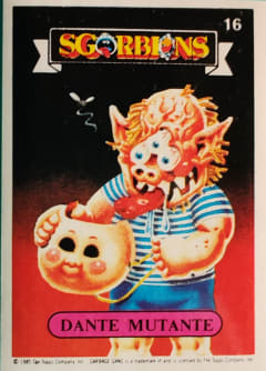 album sticker DANTE MUTANTE, no. 16 — Sgorbions serie 1
