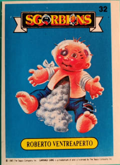 album sticker ROBERTO VENTREAPERTO, no. 32 — Sgorbions serie 1