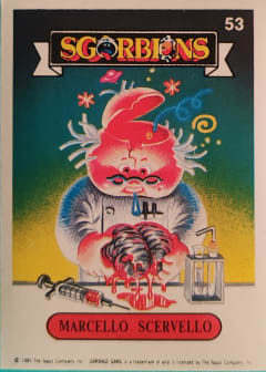 album sticker MARCELLO SCERVELLO, no. 53 — Sgorbions serie 1