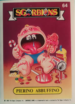 album sticker PIERINO ABBUFFINO, no. 64 — Sgorbions serie 1
