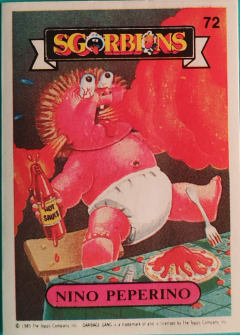 album sticker NINO PEPERINO, no. 72 — Sgorbions serie 1