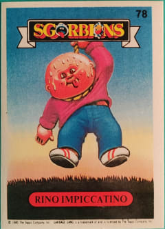 album sticker RINO IMPICCATINO, no. 78 — Sgorbions serie 1