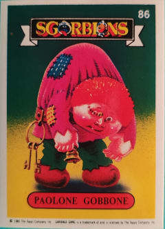 album sticker PAOLONE GOBBONE, no. 86 — Sgorbions serie 1