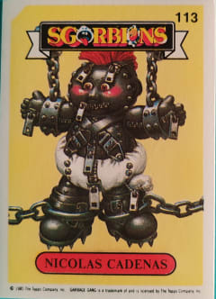 album sticker NICOLAS CADENAS, no. 113 — Sgorbions serie 1