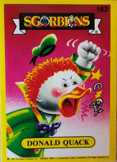 album sticker DONALD QUACK, no. 182 — Sgorbions serie 2