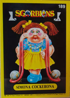 album sticker SIMONA COCKERONA, no. 189 — Sgorbions serie 2