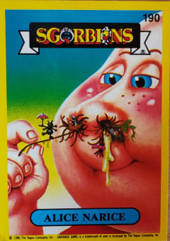 album sticker ALICE NARICE, no. 190 — Sgorbions serie 2