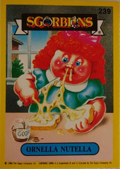 album sticker ORNELLA NUTELLA, no. 239 — Sgorbions serie 2