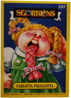 album sticker CARLOTTA POLIGLOTTA, no. 297 — Sgorbions serie 2