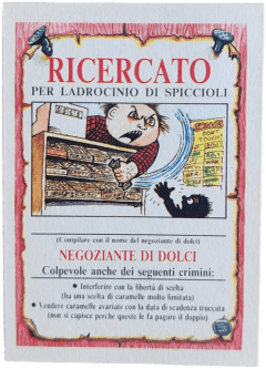 retro RICERCATO PER LADROCINIO DI SPICCIOLI — Sgorbions serie 2
