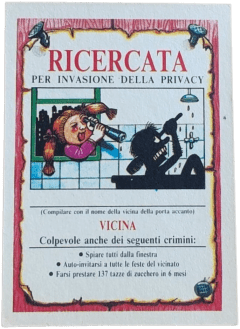 retro RICERCATA PER INVASIONE DELLA PRIVACY — Sgorbions serie 2