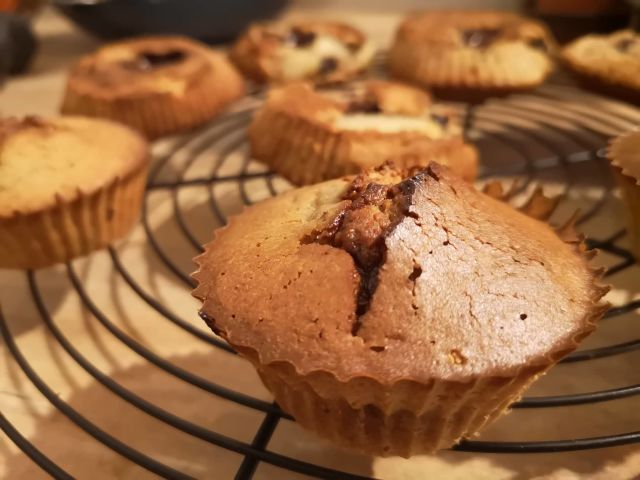 Muffins poire-amandes-chocolat sans gluten