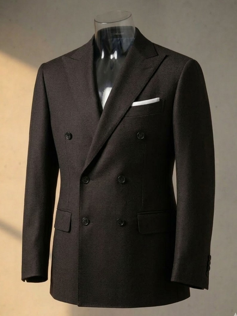The Estate Double-Breasted Over-Blazer in Espresso Melton